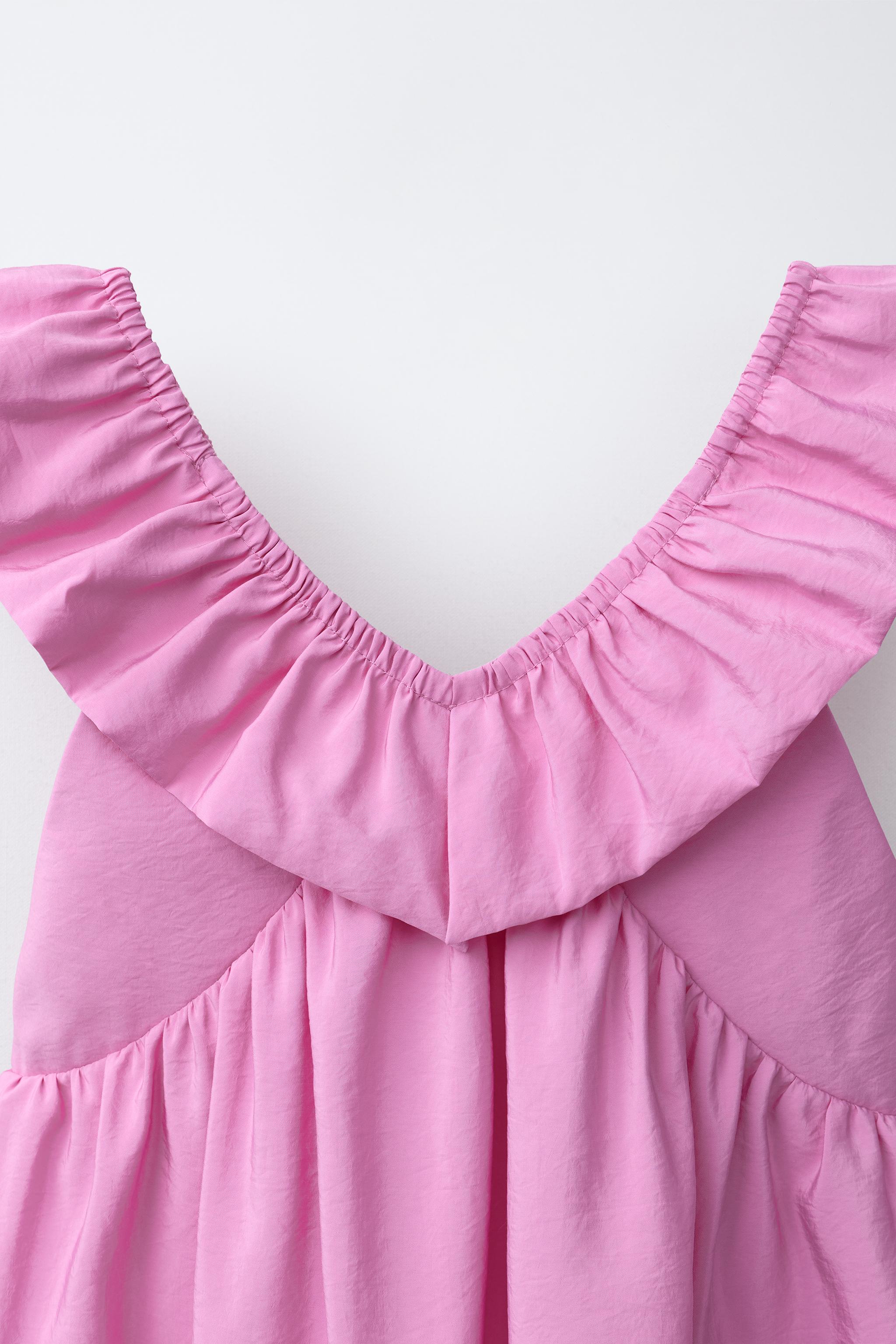 TAFFETA RUFFLE DRESS